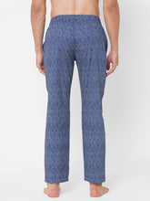 Men's Printed, Blue, Cotton, Regular Fit, Elasticated, Waistband, Pyjama  With Side Pockets